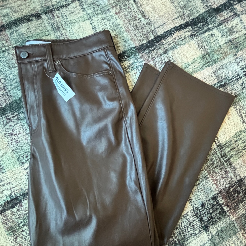 Old Navy Chocolate Faux Leather Pants